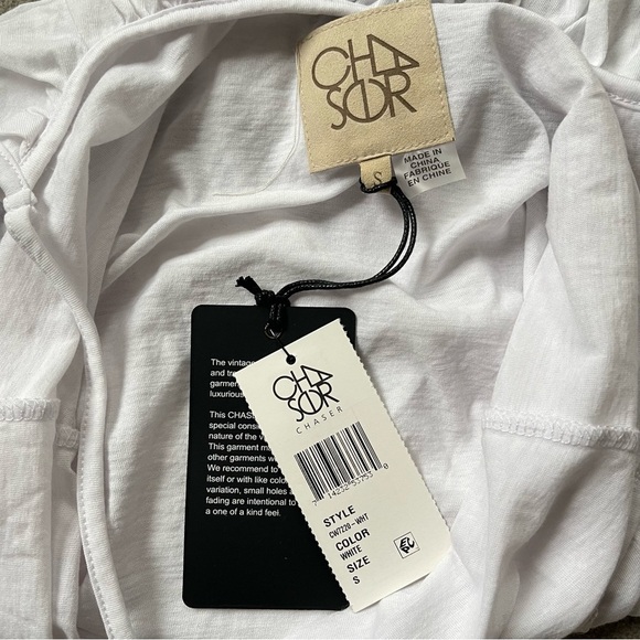 CHASER White Cross Strap Ruffle Tank Top Small - Picture 4 of 4